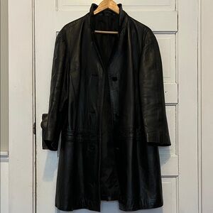 Black Leather Trench Coat